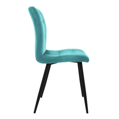 Matstol 4 st set petrol sammet med metallben ML-Design