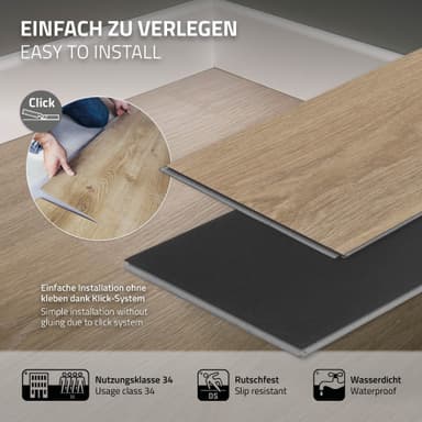 4,5 m² Click vinylgolv ek 4,2 mm PVC brunt laminat