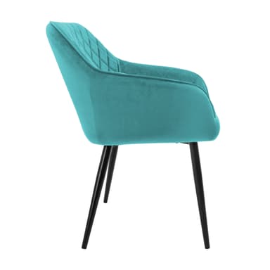 ML-Design Set om 6x Petroleum Matstolar - Svarta metallben
