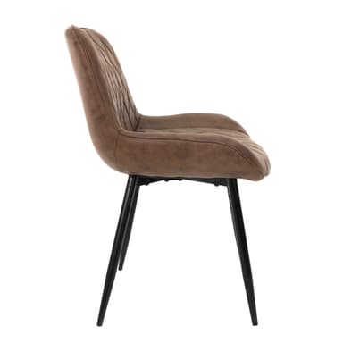ML-Design 2 matstolar, med rygg och armstöd, bruna, PU-läder
