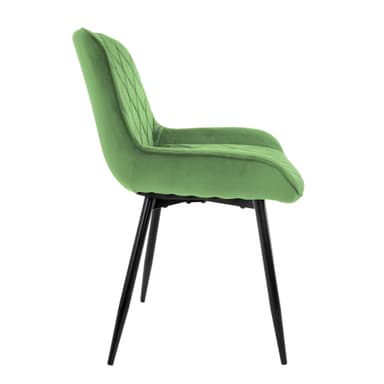 ML-Design 4 matstolar, med rygg och armstöd, grön sammet