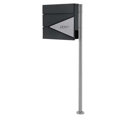 ECD-Germany brevlåda på stativ, 37x37x11 cm, antracit-silver