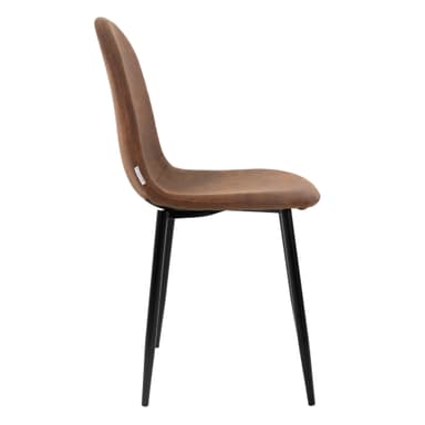 ML-Design 4 matstolar med ryggstöd, bruna med metallben