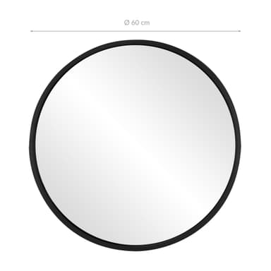 WOMO-DESIGN Väggspegel Ø 60 cm, rund spegel med svart metallram
