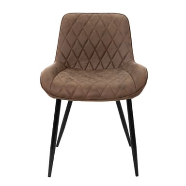 ML-Design 4 st matstolar med rygg och armstöd, brun