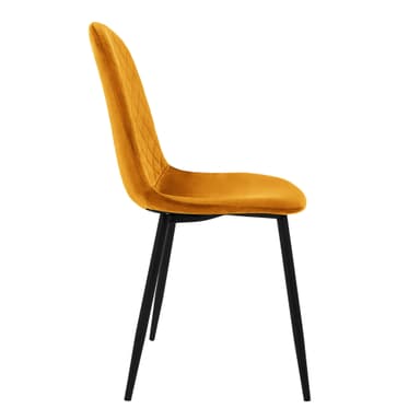 Matstol set om 4 st senapsgul med metallben ML-Design
