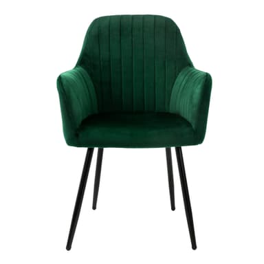 ML-Design uppsättning om 2 matstolar, grön, sammetslook