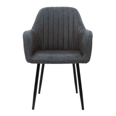 ML-Design 2x Matstolar med ryggstöd och armstöd, antracit