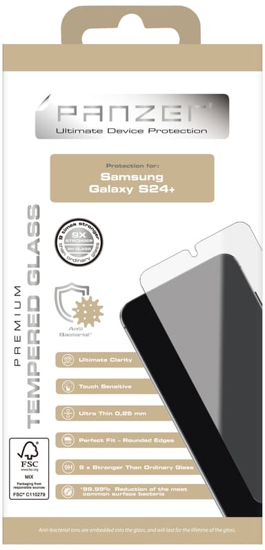 Panzer Tempered Samsung Galaxy S24 Plus skärmskydd