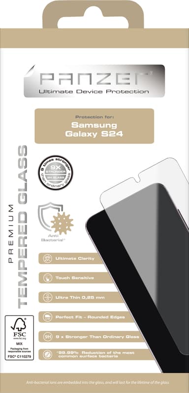 Panzer Tempered Samsung Galaxy S24 skärmskydd