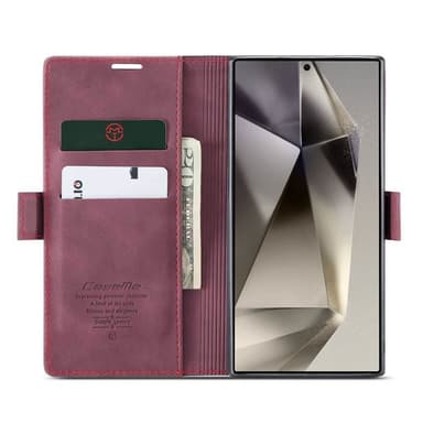 CaseMe Smart Magnet FlipCase Samsung Galaxy S24 Ultra - Vinröd