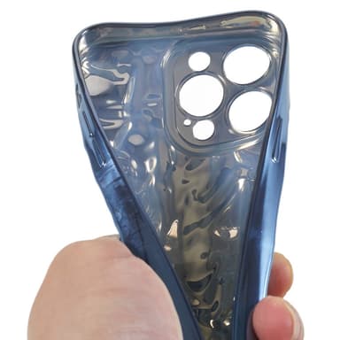 Till iPhone 15 Pro Max TPU-skal Elektropläterad Rynkad - Blå