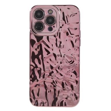 Till iPhone 15 Pro TPU-skal Elektropläterad Rynkad - Rosa