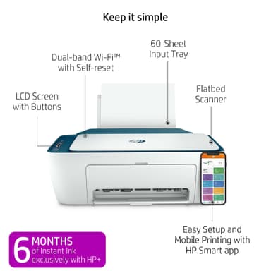 HP+ Deskjet 2721e AIO inkjet skrivare