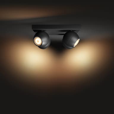 Philips Hue White ambiance Buckram fyrdubbel spotlight (svart)