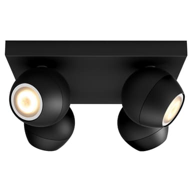 Philips Hue White ambiance Buckram fyrdubbel spotlight (svart)