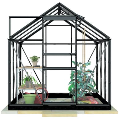 Lykke Växthus Glas 3,8m2, svart