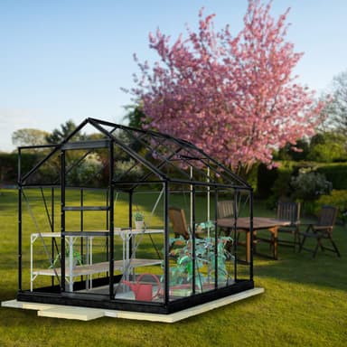 Lykke Växthus Glas 5m2, svart