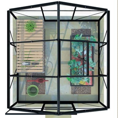 Lykke Växthus Glas 3,8m2, svart