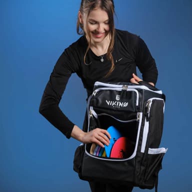 Viking Discs Tour Bag frisbeegolf ryggsäck - Svart/Lime