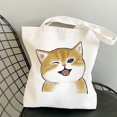 Multi-purpose Shopping Bags Tote Bags leende katt