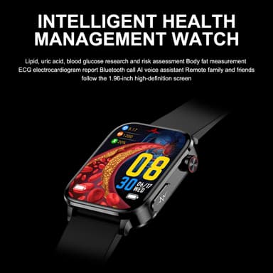 Smart klocka med puls, sömnmonitor, stegräknare IP68