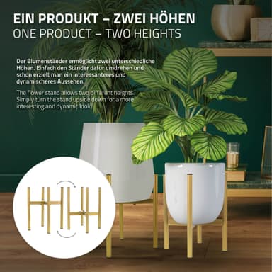 ML-Design Blomkruka, guld, 18-25x18-25x30 cm, justerbar
