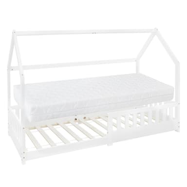 Barnsäng Fall-Out Protection 200x90cm vit Furu
