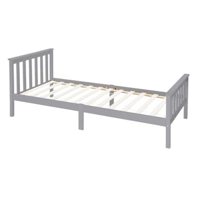 Säng med spjälram 90x200 cm Ljusgrå furu ML-Design
