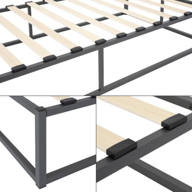 ML Design Metal Bed 90x200cm stålram med slitsad ram, antracit
