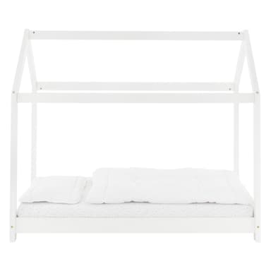 ML-Design Säng80x160 cm med sänghimmel och förstärkt ram, vit