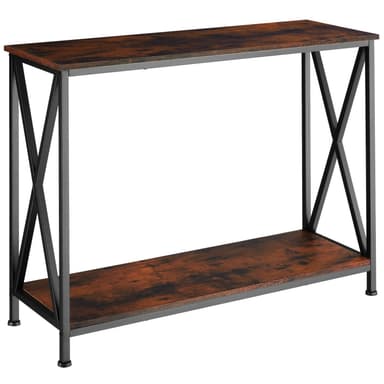 tectake Konsolbord Tacoma 100x35x80,5cm - Industriellt mörkt trä, rustikt