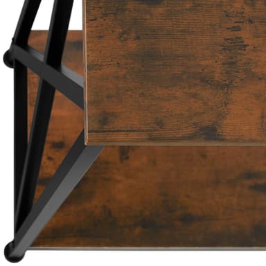 tectake Konsolbord Tacoma 100x35x80,5cm - Industriellt mörkt trä, rustikt