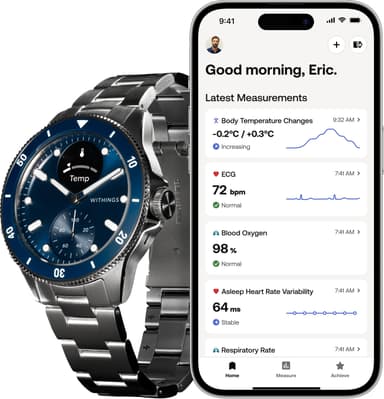 Withings ScanWatch Nova hybridklocka 42 mm (blå)