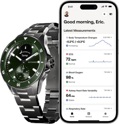 Withings ScanWatch Nova hybridklocka 42 mm (grön)