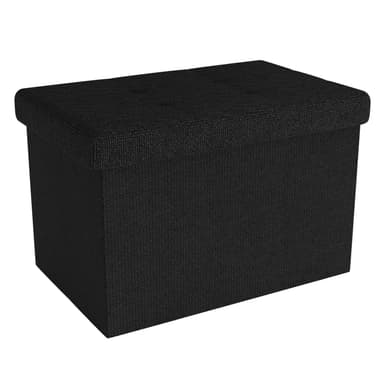 Hopfällbar Sittpall 49x30x30 cm Fotstöd (svart)