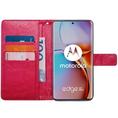 Plånboksfodral 3-kort Motorola Edge 40 Pro - Rosa