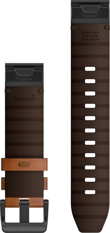Garmin 22 mm QuickFit läderarmband (brun)