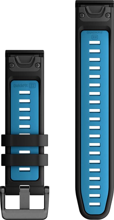 Garmin 22 mm QuickFit Silicone klockarmband (svart/blå)