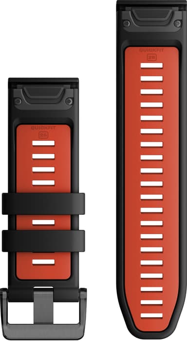 Garmin 26 mm QuickFit silikonarmband (svart/röd)