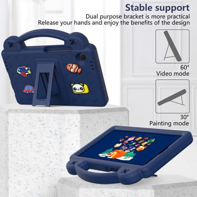 Till Samsung Galaxy Tab A9 EVA Foam Stand Skal Fodral - MörkBlå