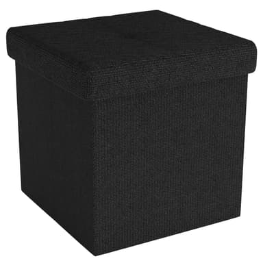Hopfällbar Sittpall 30x30x30 cm Fotstöd (svart)