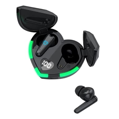 Bluetooth 5.3 In-Ear Hörlurar + Hjärta Laddningsfodral - Svart