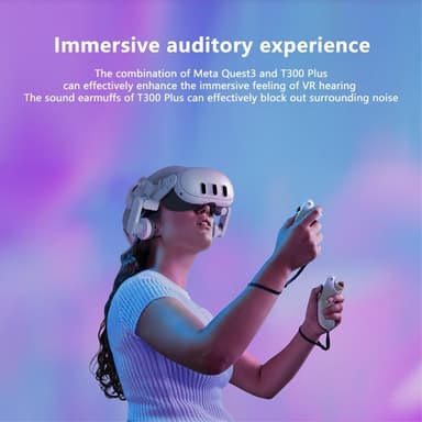 Meta Quest 3 FIIT VR T300 Plus Pannband Frontskydd Hörselkåpor