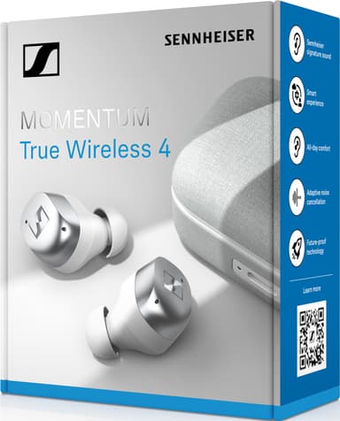 Sennheiser Momentum 4 True Wireless in-ear hörlurar (vit silver)