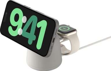 Belkin BoostCharge Pro 2in1 MagSafe 15W trådlös laddare (sand)