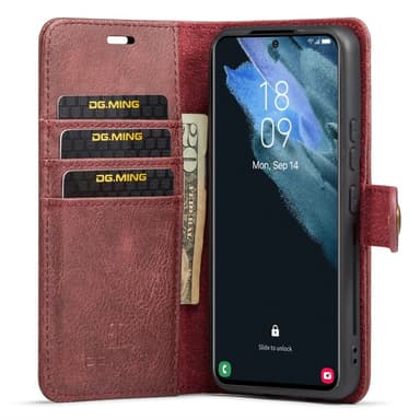DG MING Samsung S24 2-i-1 Magnet Plånboksfodral - Röd