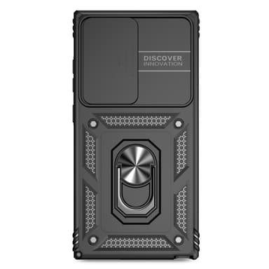 SKALO Samsung S24 Ultra Armor Hybrid Metallring Kameraslider - Svart
