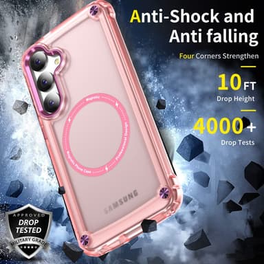 SKALO Samsung S24 Transparent TPU Magnet/Metall Skal - Rosa