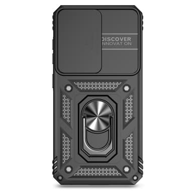 SKALO Samsung S24+ Armor Hybrid Metallring Kameraslider - Svart